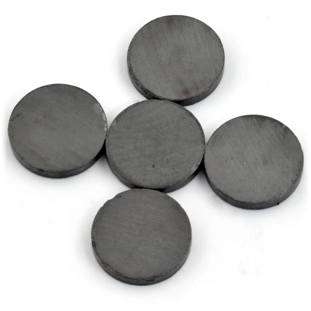Çap 20mm X Kalınlık 3mm Yuvarlak Ferrit(Kömür) Mıknatıs