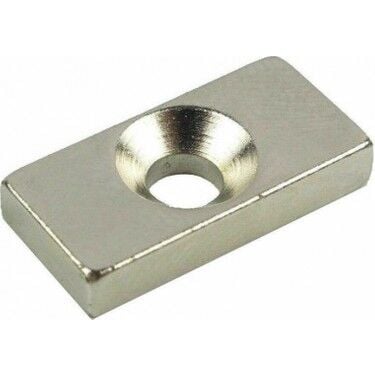 Boy 20mm X En 10mm X Delik Çap 8/4mm X Kalınlık 5mm Havşalı Neodyum Mıknatıs