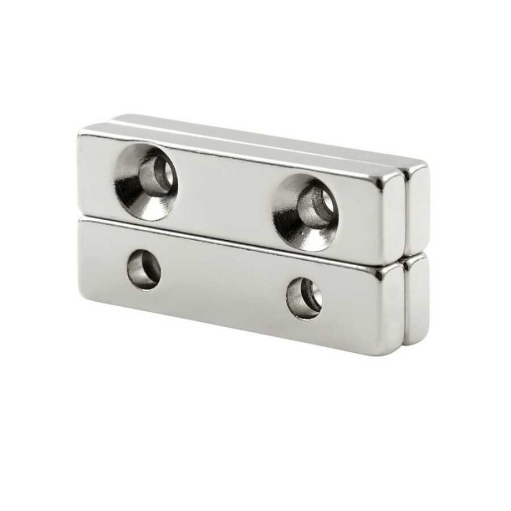 Boy 40mm X En 20mm X Delik Çap 11/5.2mm X Kalınlık 5mm Havşalı Neodyum Mıknatıs