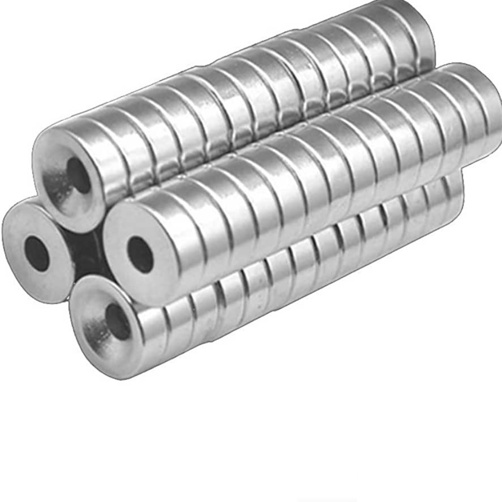 Çap 10mm X Delik Çap 8/4mm X Kalınlık 5mm Havşalı Neodyum Mıknatıs