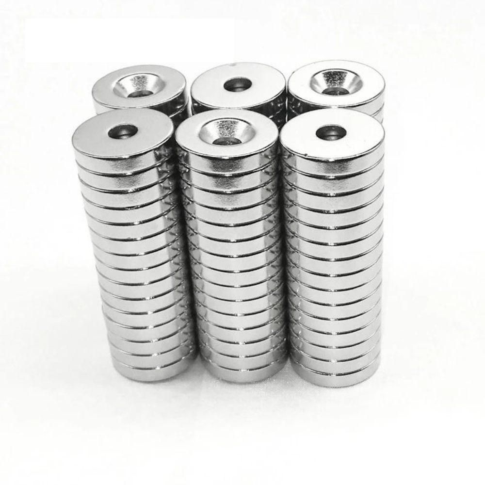 Çap 15mm X Delik Çap 10/5.5mm X Kalınlık 5mm Havşalı Neodyum Mıknatıs